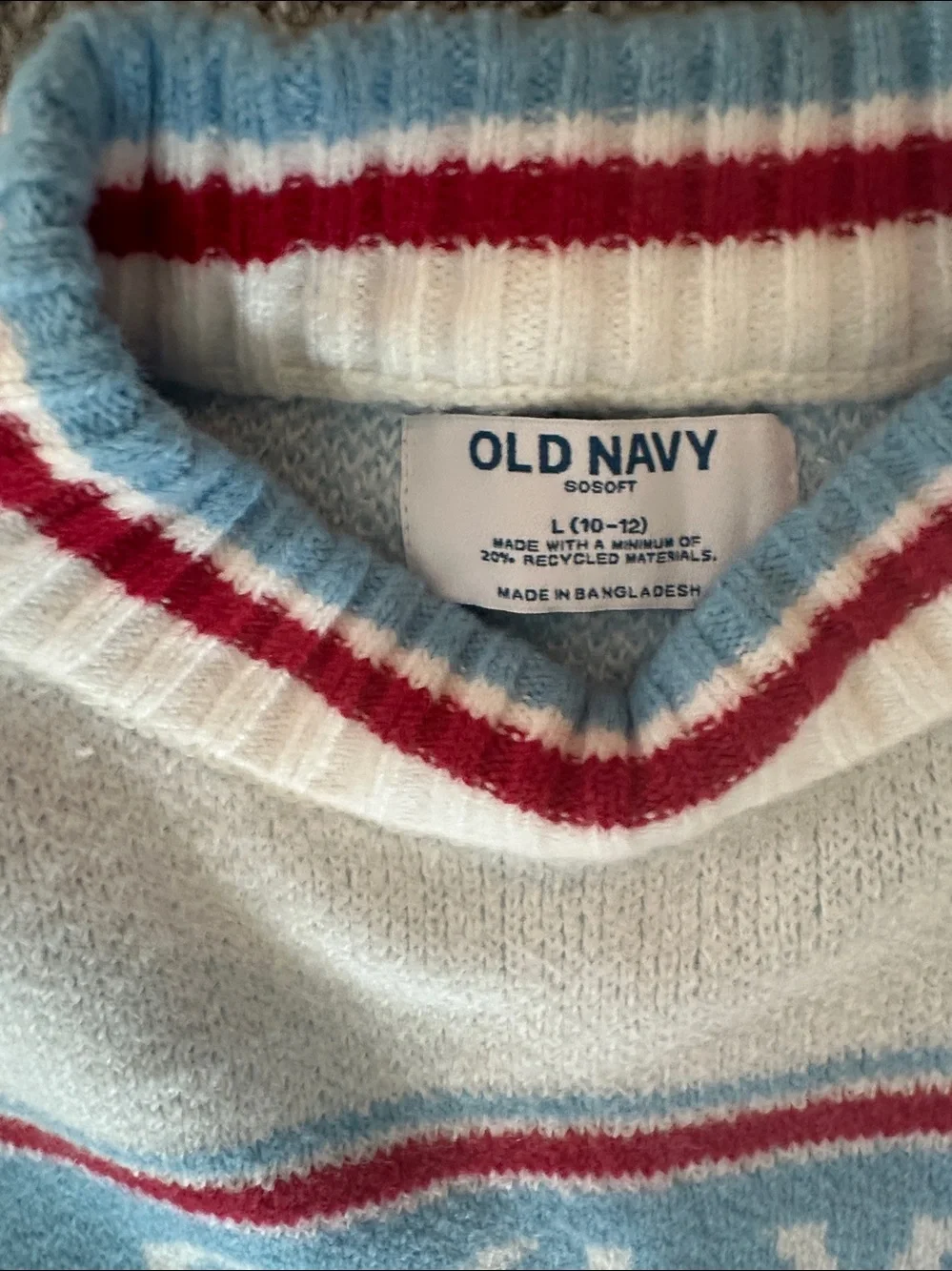 Old Navy Cream and Light Blue 